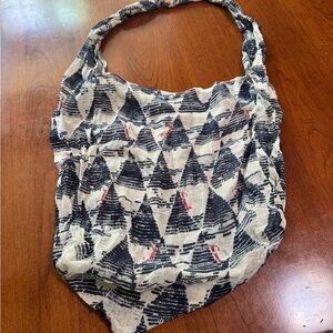 Free People Black and White Geometric Shoulder Bag
